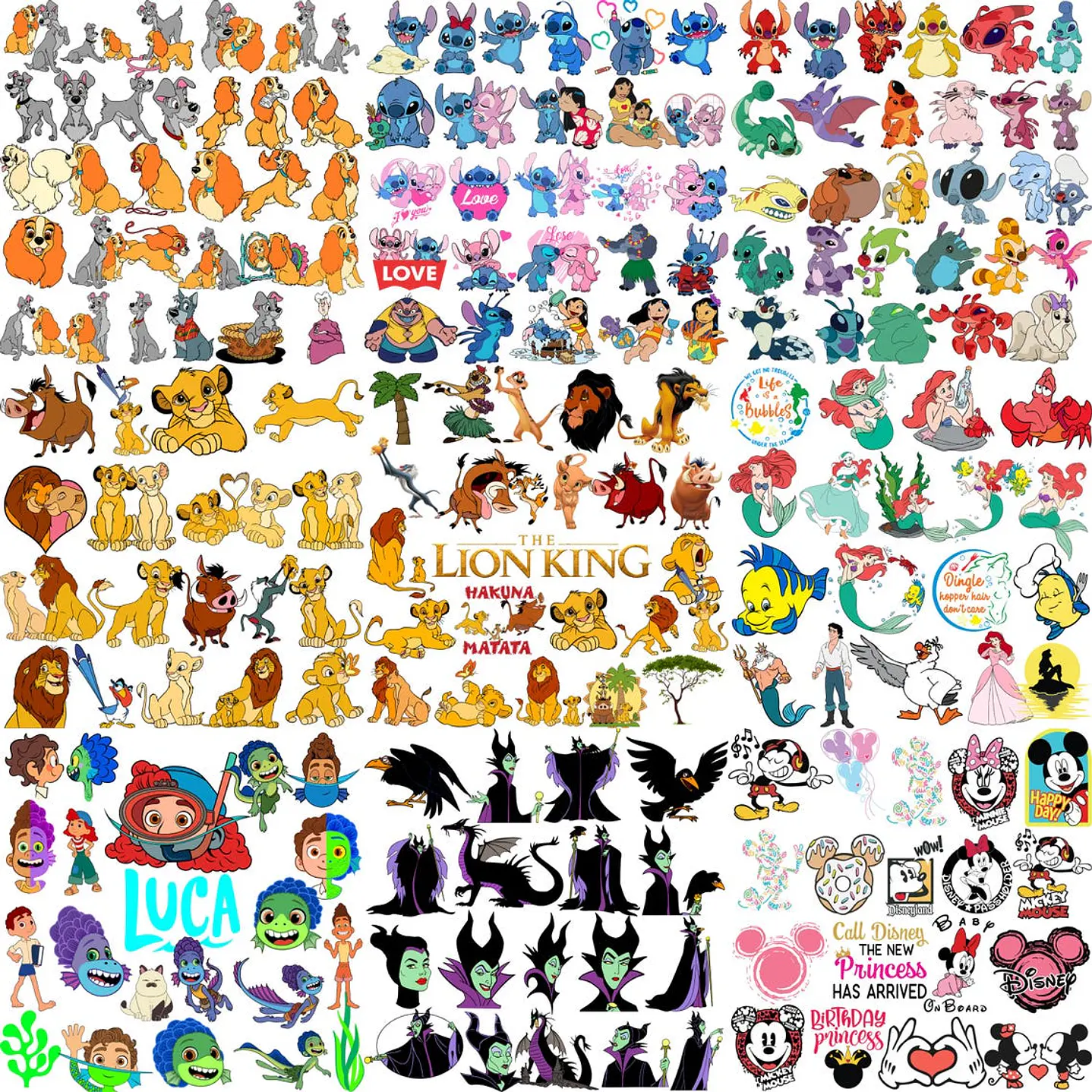 Mega Pacote Disney PNG SVG para Sublimação e Personalizados 20