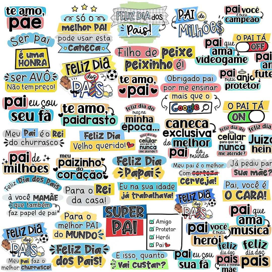 Kit Digital Flork Dia dos Pais Completo PNG para Sublimação 9