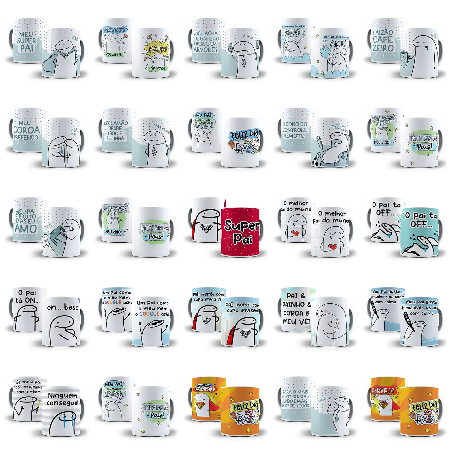 Kit Digital Flork Dia dos Pais Completo PNG para Sublimação 11