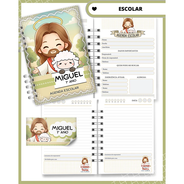 Pack Digital Agenda Escolar Católica Santinhos PDF  5