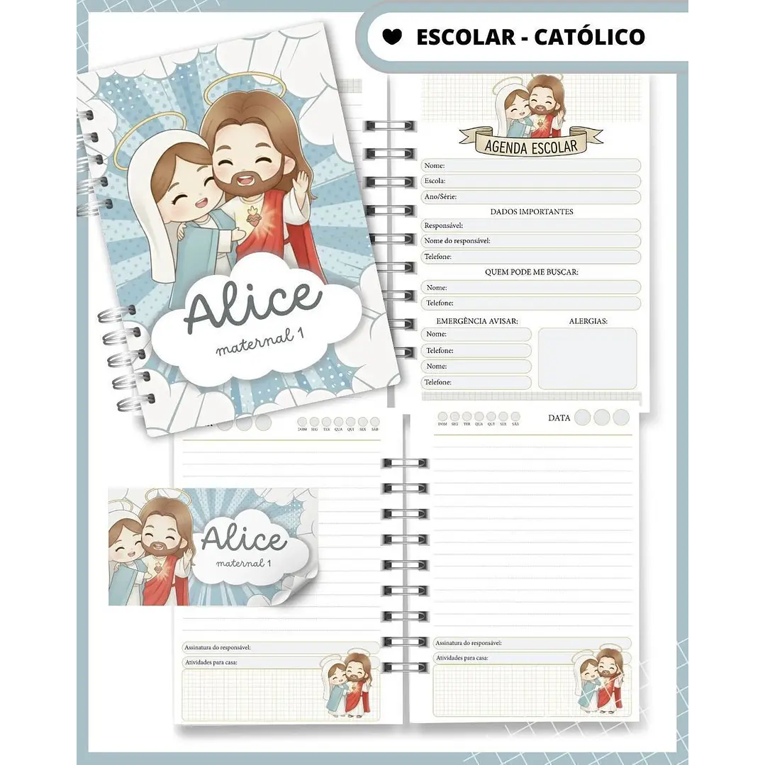 Pack Digital Agenda Escolar Católica Santinhos PDF  6