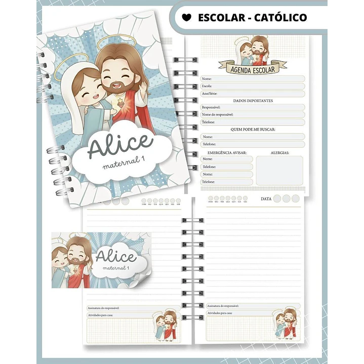 Pack Digital Agenda Escolar Católica Santinhos PDF  6