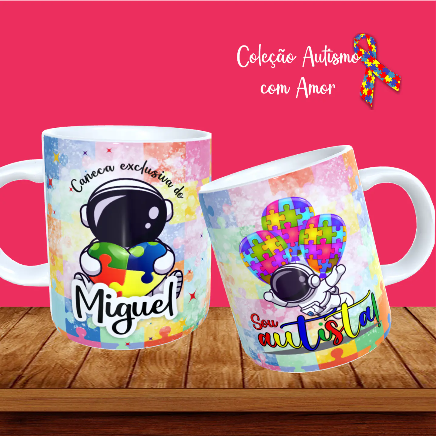 20 Artes para Canecas + 22 Artes para Camisetas Autismo PNG 2