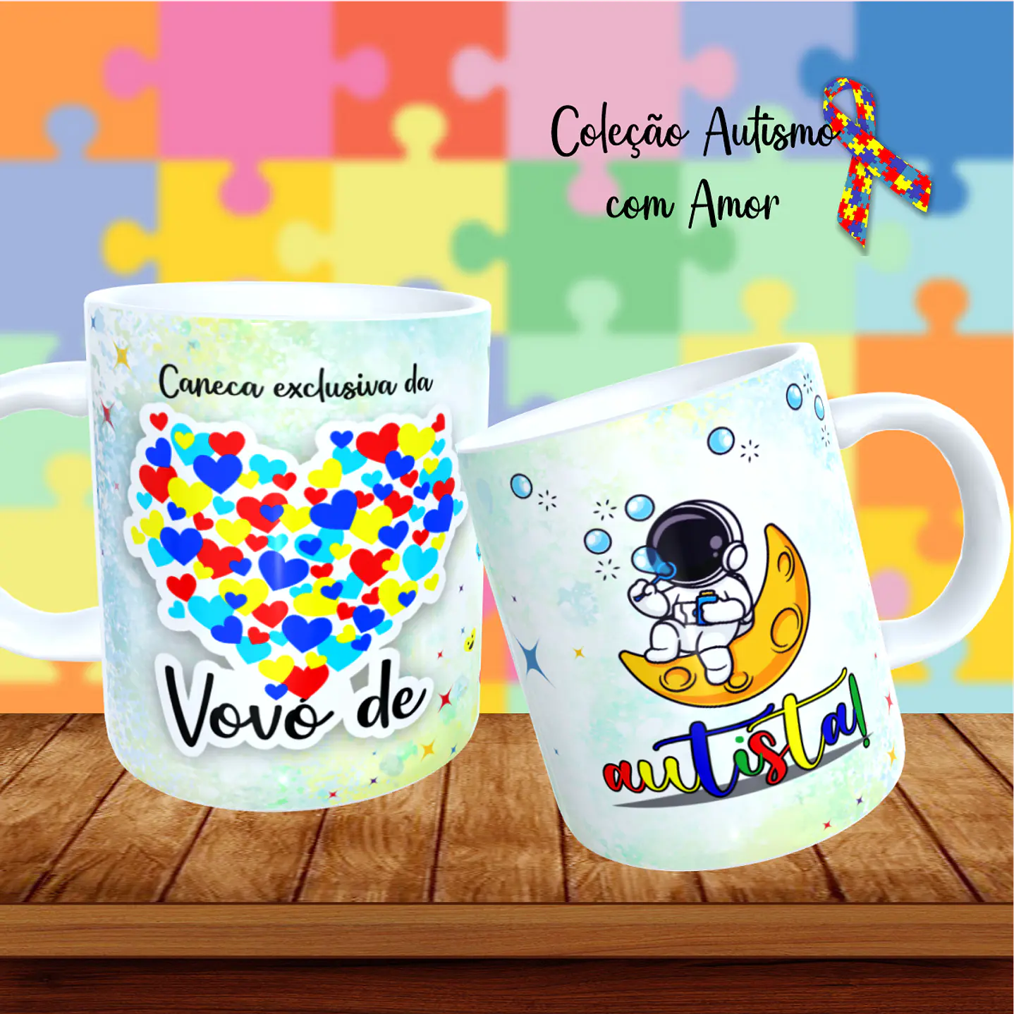 20 Artes para Canecas + 22 Artes para Camisetas Autismo PNG 3