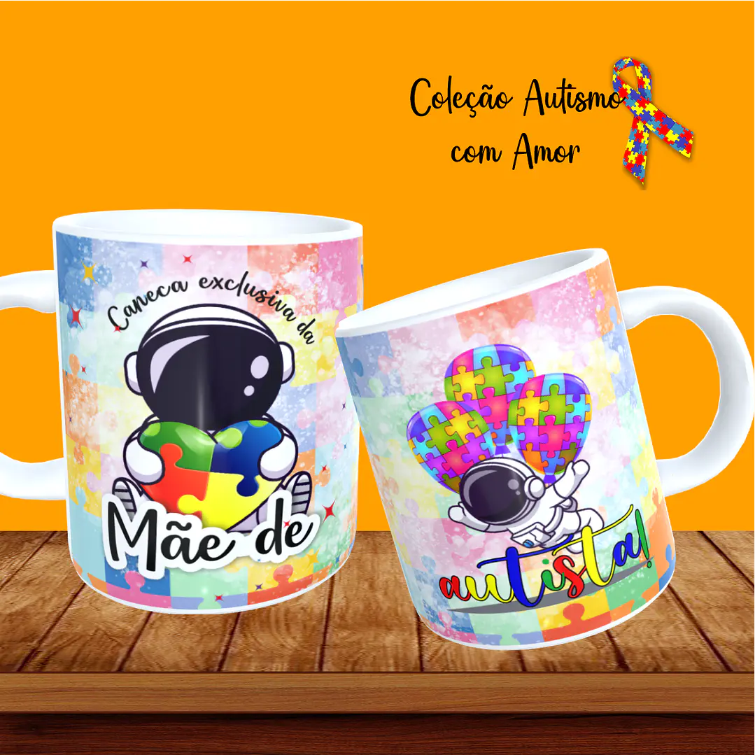 20 Artes para Canecas + 22 Artes para Camisetas Autismo PNG 4