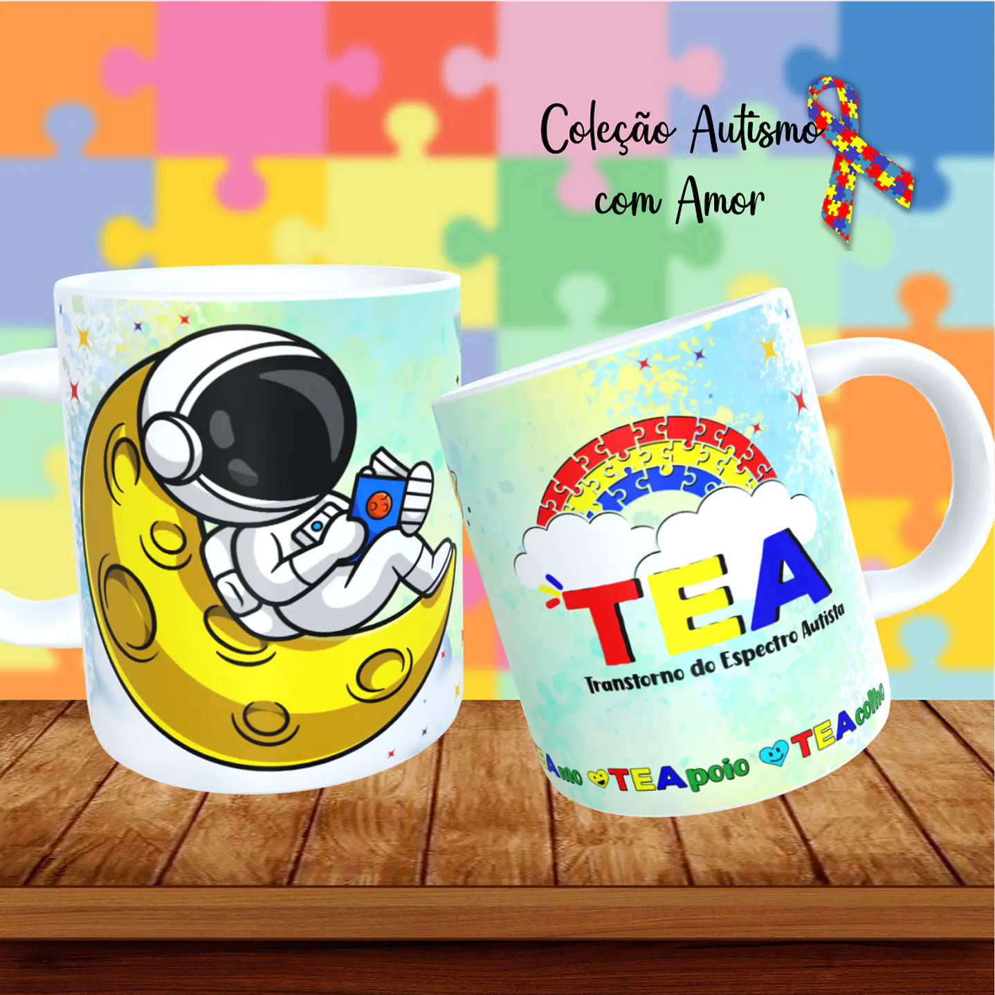 20 Artes para Canecas + 22 Artes para Camisetas Autismo PNG 9