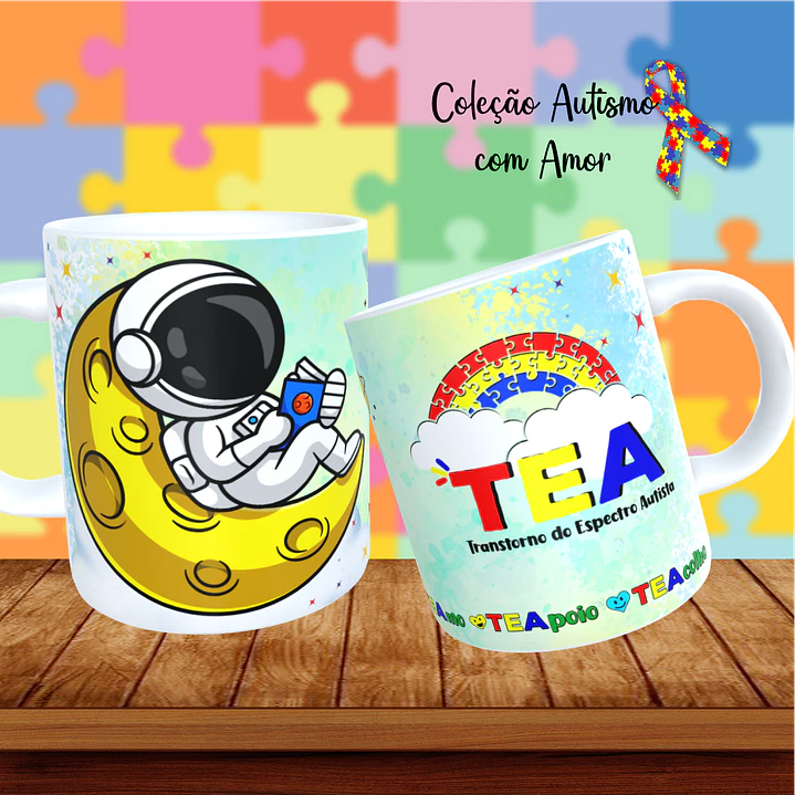 20 Artes para Canecas + 22 Artes para Camisetas Autismo PNG 9
