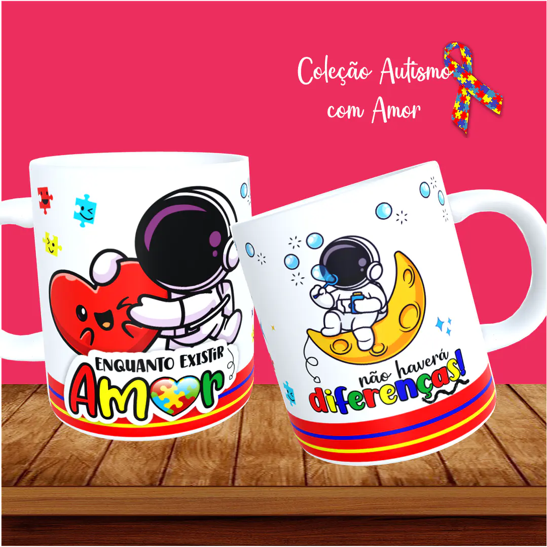 20 Artes para Canecas + 22 Artes para Camisetas Autismo PNG 10