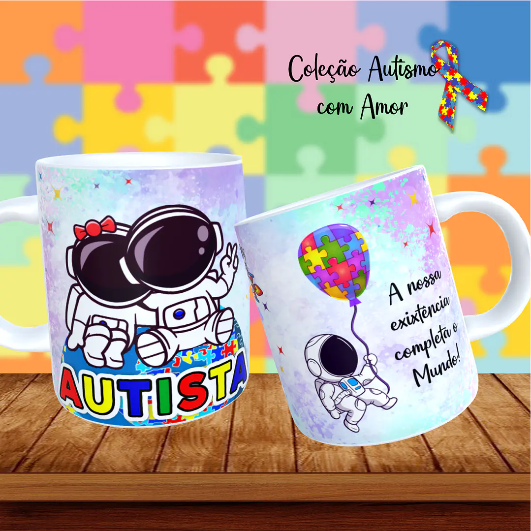 20 Artes para Canecas + 22 Artes para Camisetas Autismo PNG 11