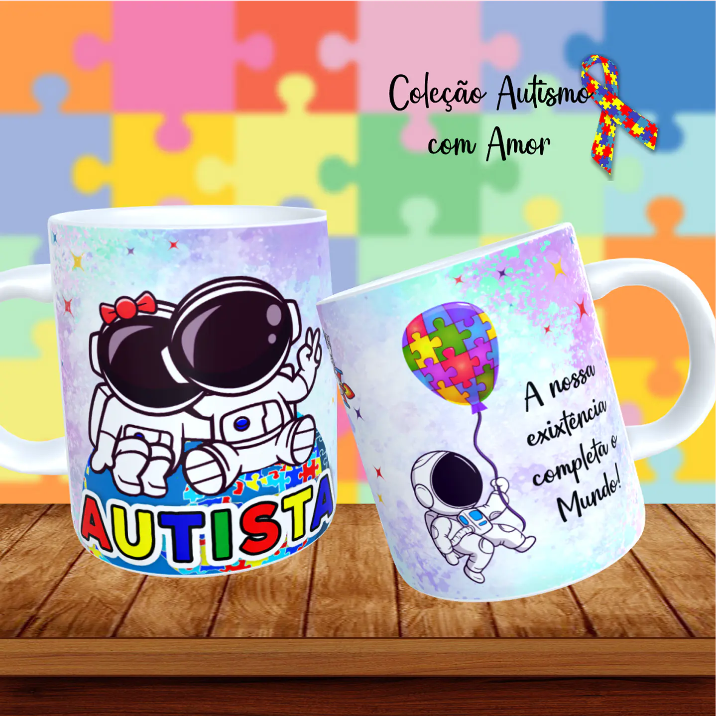 20 Artes para Canecas + 22 Artes para Camisetas Autismo PNG 11