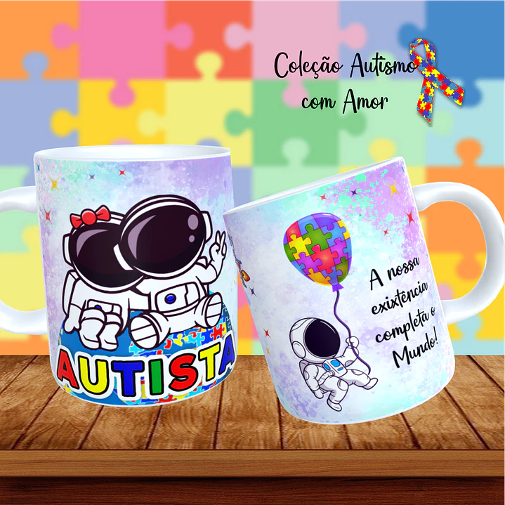 20 Artes para Canecas + 22 Artes para Camisetas Autismo PNG 11