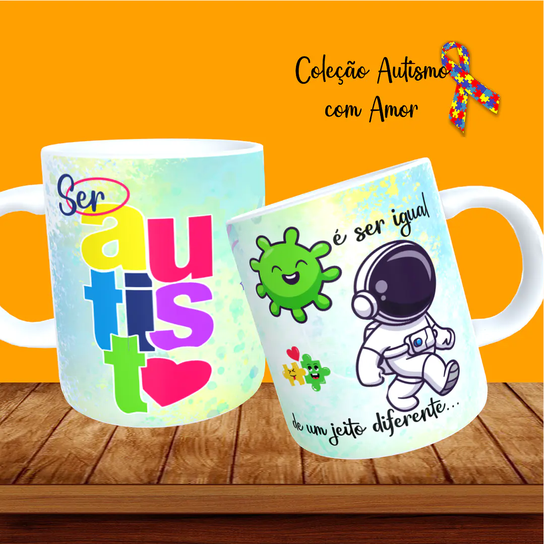 20 Artes para Canecas + 22 Artes para Camisetas Autismo PNG 12