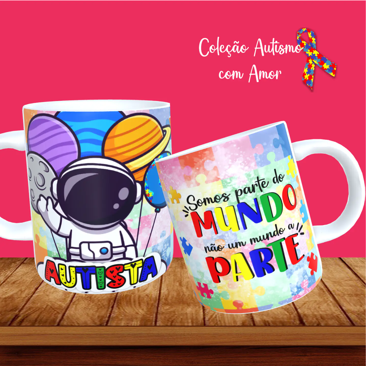 20 Artes para Canecas + 22 Artes para Camisetas Autismo PNG 14
