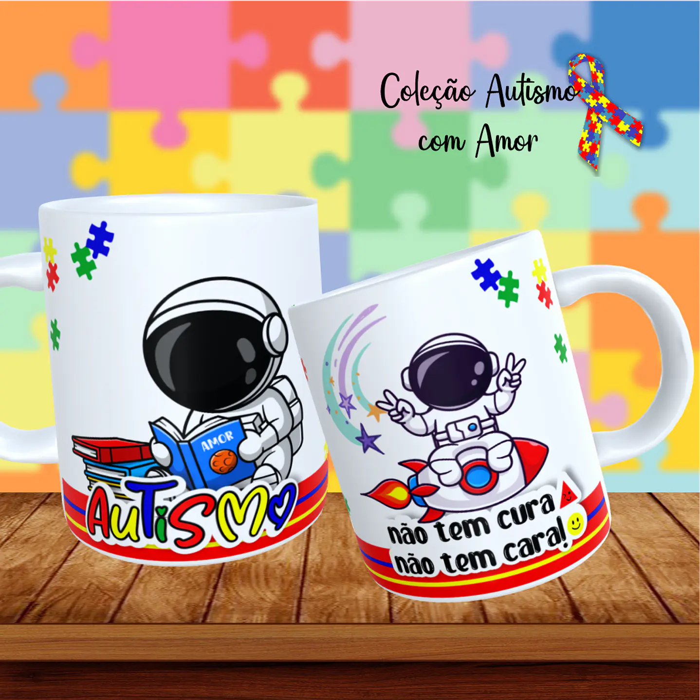 20 Artes para Canecas + 22 Artes para Camisetas Autismo PNG 17
