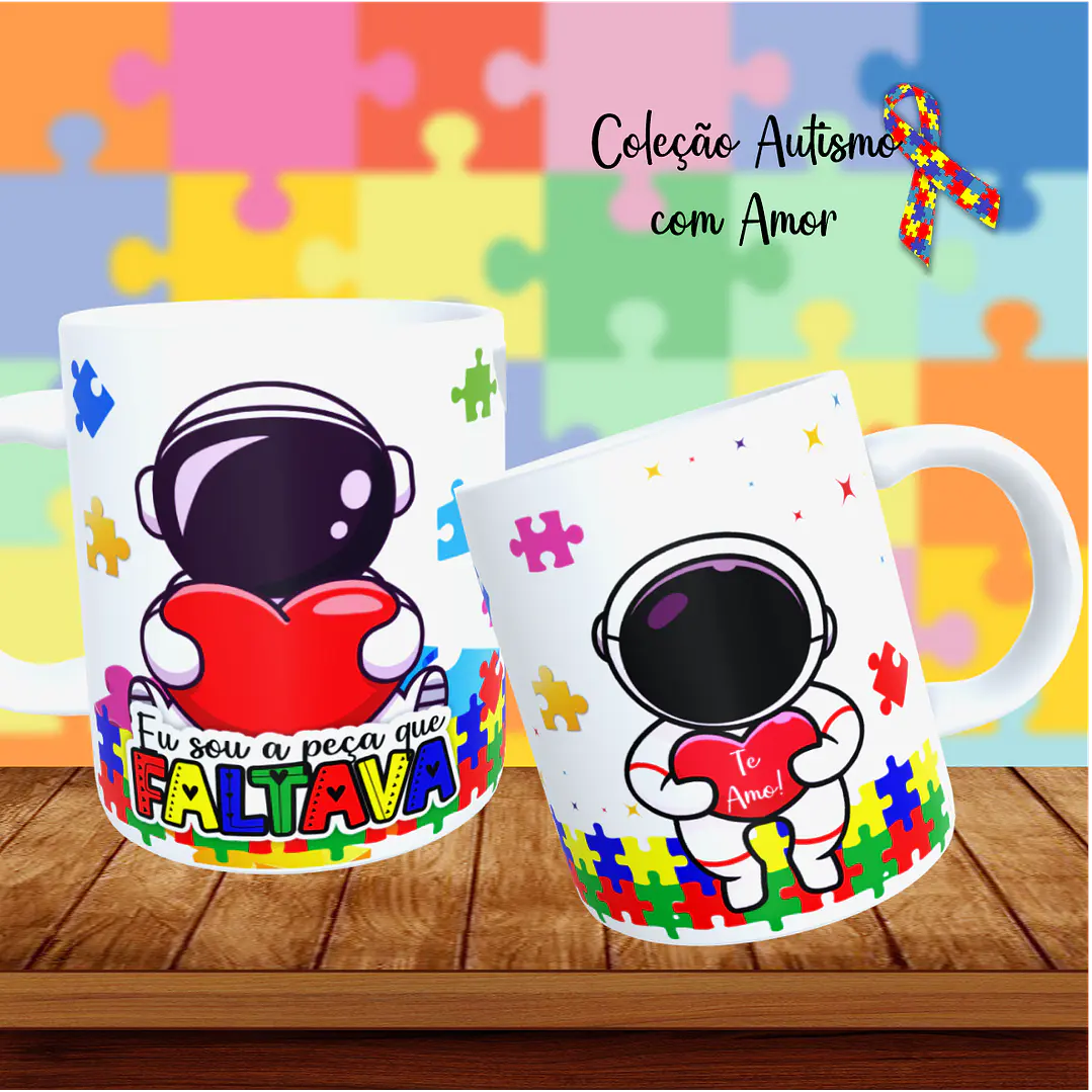 20 Artes para Canecas + 22 Artes para Camisetas Autismo PNG 19