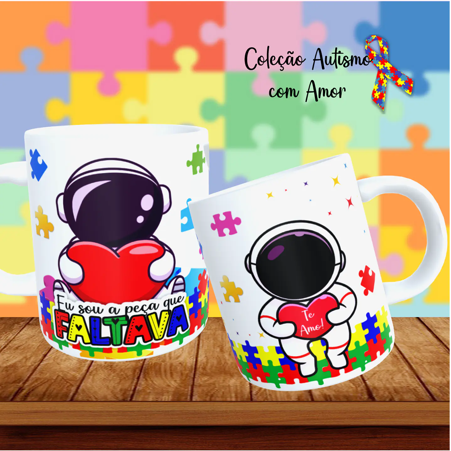 20 Artes para Canecas + 22 Artes para Camisetas Autismo PNG 19