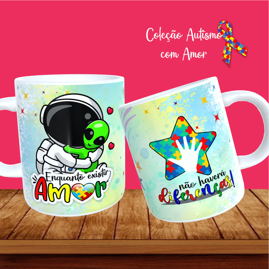 20 Artes para Canecas + 22 Artes para Camisetas Autismo PNG 20