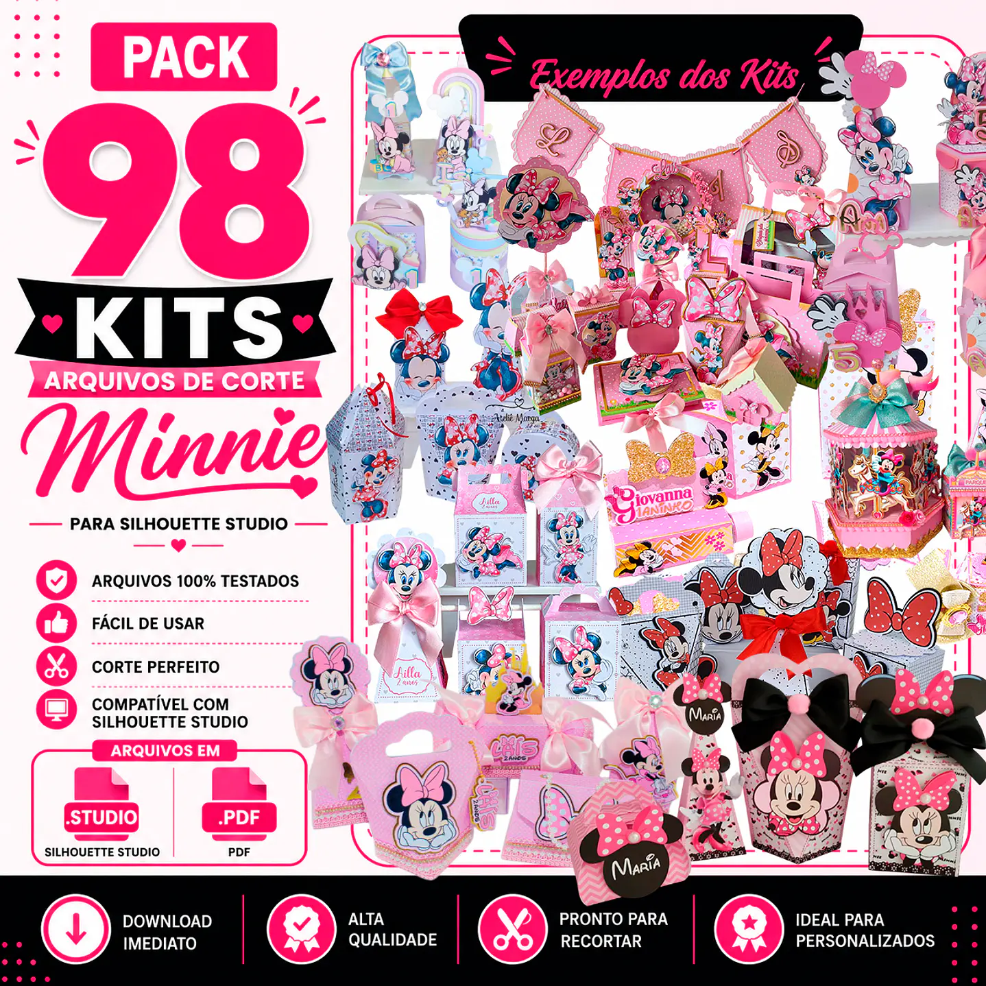 Pack 98 Kits Completos Minnie Arquivos de Corte para Silhouette 1