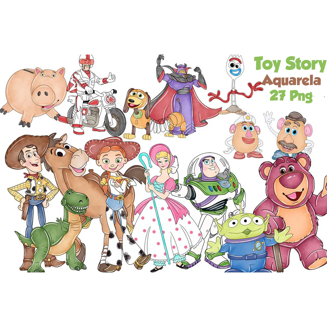 Kit Digital Toy Story PNG Aquarela Alta Resolução 1