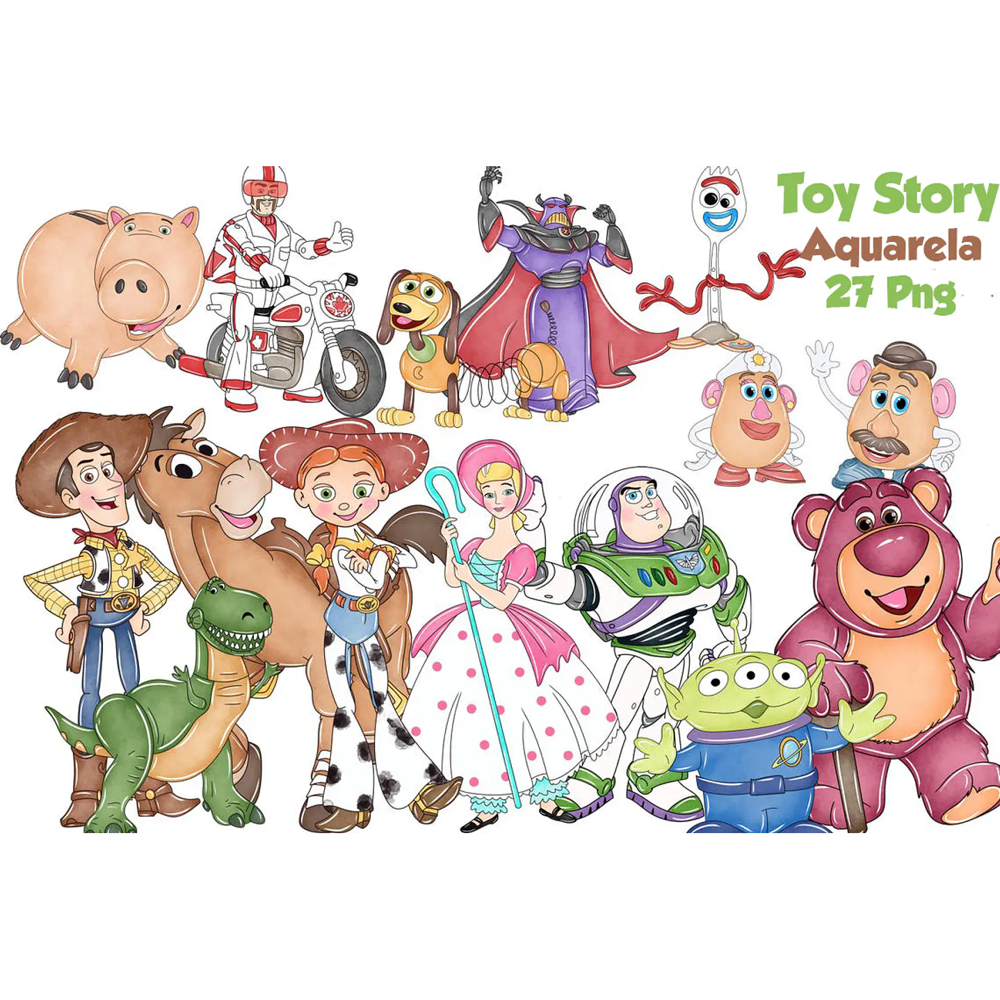 Kit Digital Toy Story PNG Aquarela Alta Resolução 1