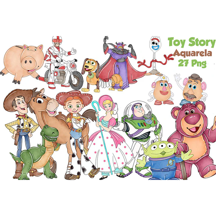 Kit Digital Toy Story PNG Aquarela Alta Resolução 1