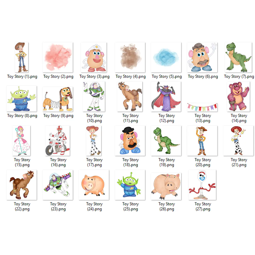 Kit Digital Toy Story PNG Aquarela Alta Resolução 2