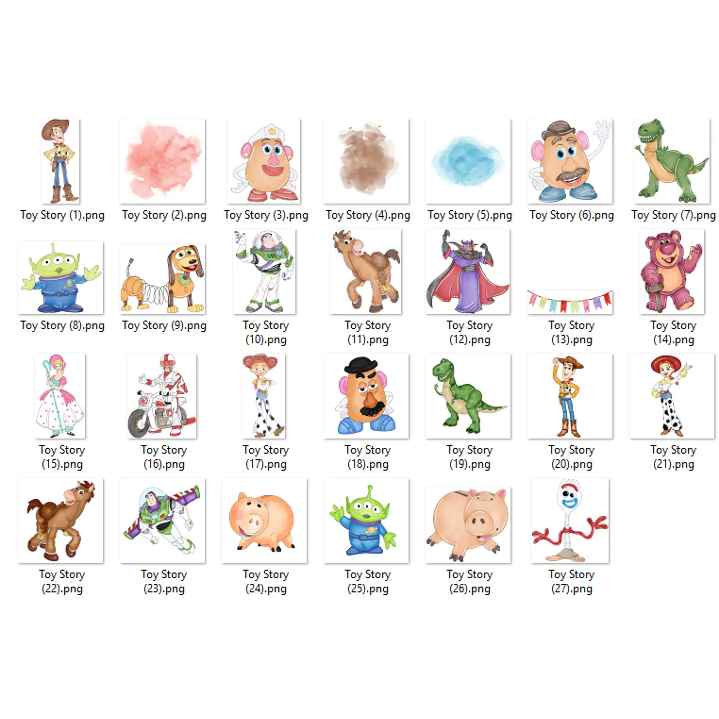 Kit Digital Toy Story PNG Aquarela Alta Resolução 2