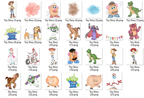 Kit Digital Toy Story PNG Aquarela Alta Resolução