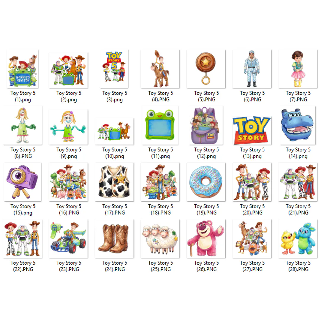 Kit Digital Toy Story 5 Aquarela PNG - 200 Imagens 2