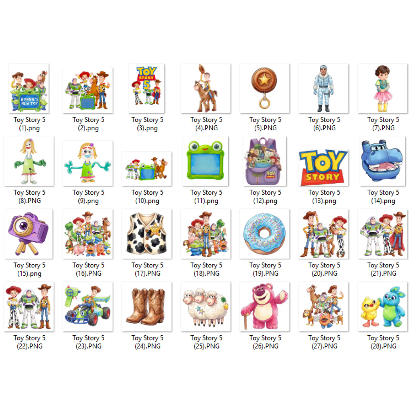 Kit Digital Toy Story 5 Aquarela PNG - 200 Imagens 2