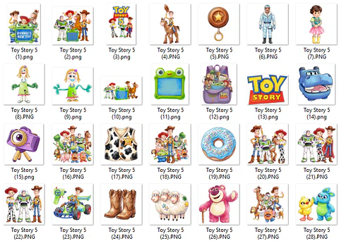 Kit Digital Toy Story 5 Aquarela PNG - 200 Imagens