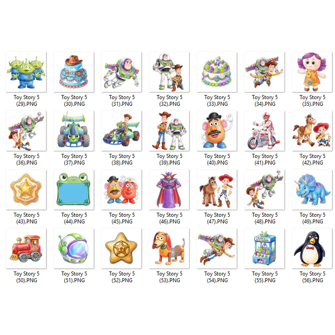 Kit Digital Toy Story 5 Aquarela PNG - 200 Imagens 3