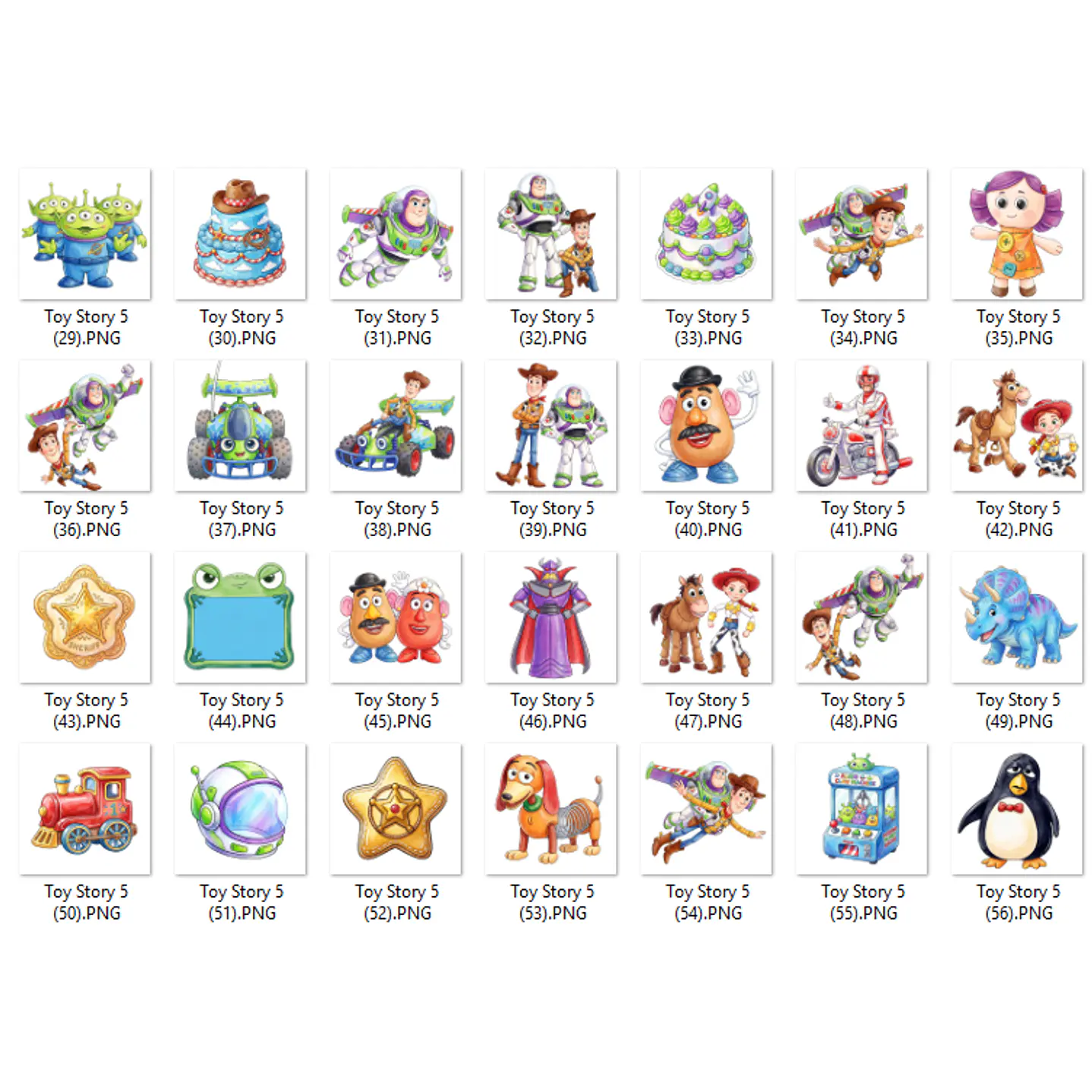 Kit Digital Toy Story 5 Aquarela PNG - 200 Imagens 3