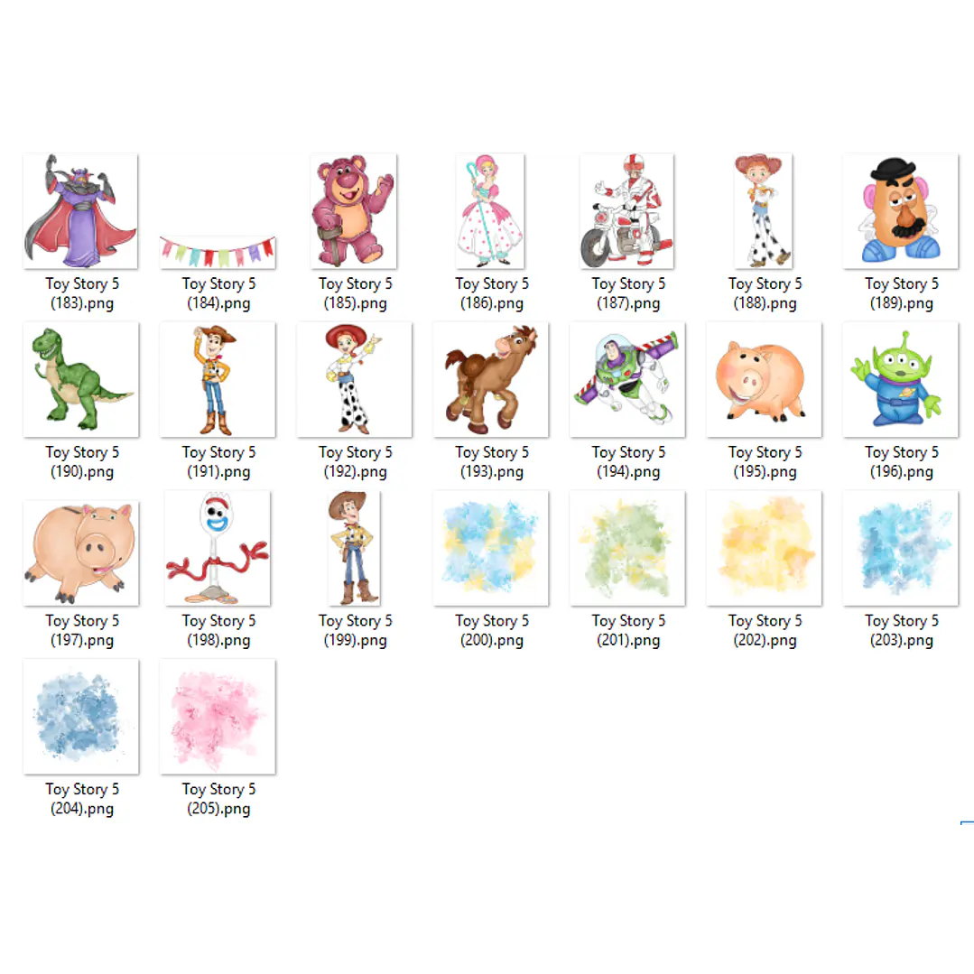 Kit Digital Toy Story 5 Aquarela PNG - 200 Imagens 9