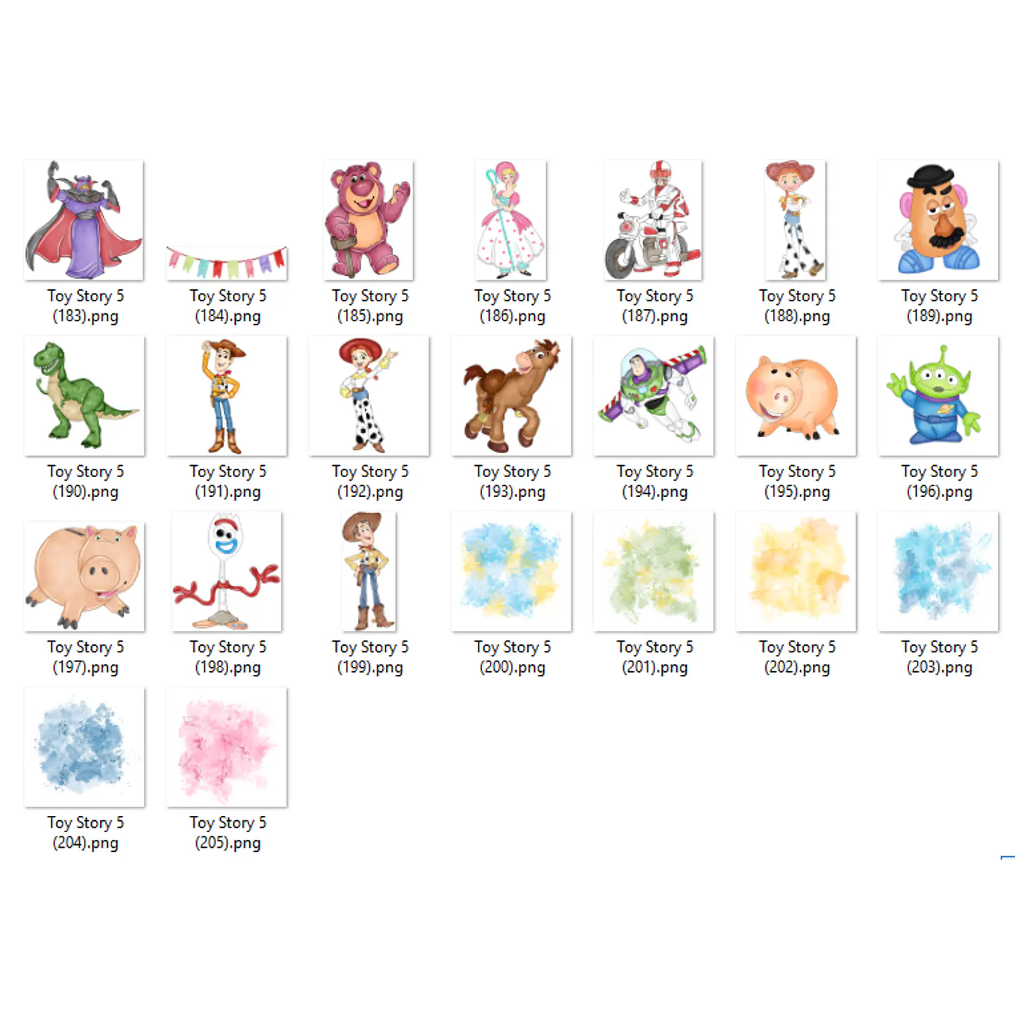 Kit Digital Toy Story 5 Aquarela PNG - 200 Imagens 9