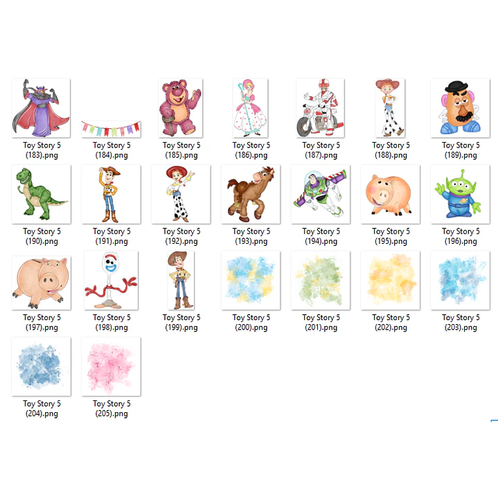 Kit Digital Toy Story 5 Aquarela PNG - 200 Imagens 9