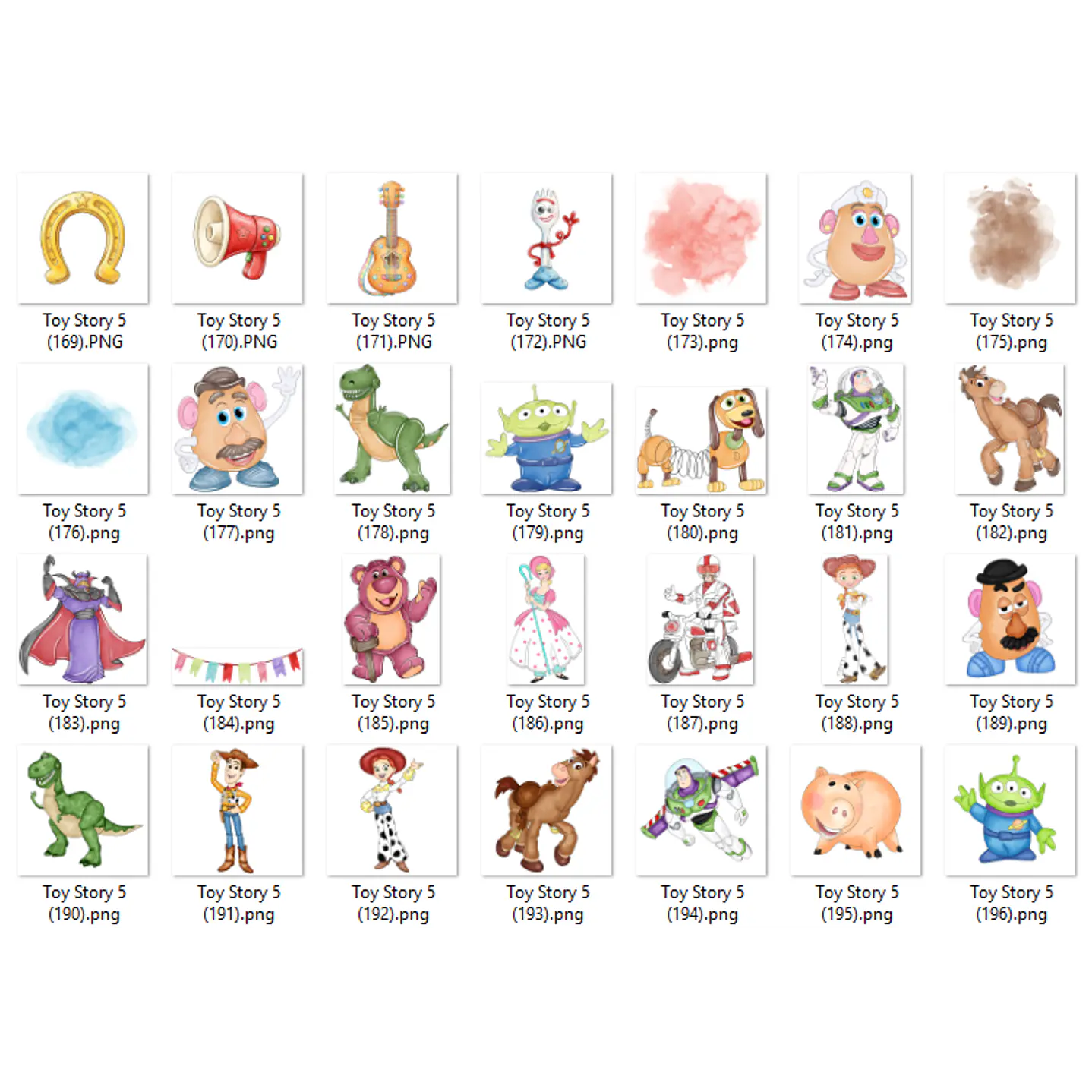 Kit Digital Toy Story 5 Aquarela PNG - 200 Imagens 8