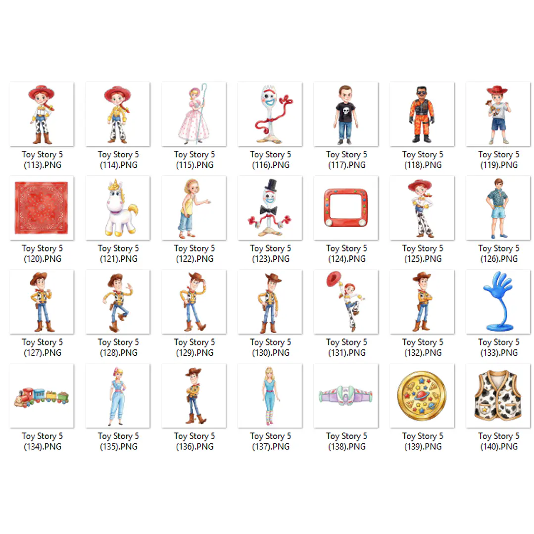 Kit Digital Toy Story 5 Aquarela PNG - 200 Imagens 5