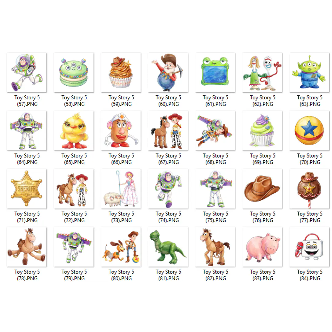Kit Digital Toy Story 5 Aquarela PNG - 200 Imagens 7