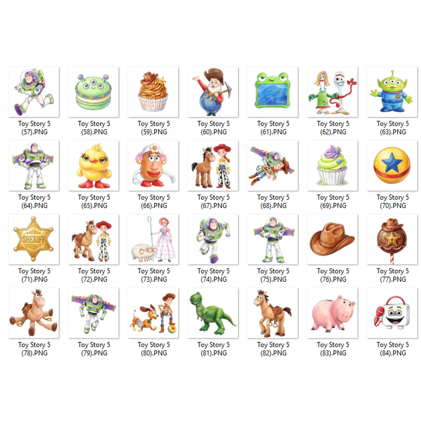 Kit Digital Toy Story 5 Aquarela PNG - 200 Imagens 7
