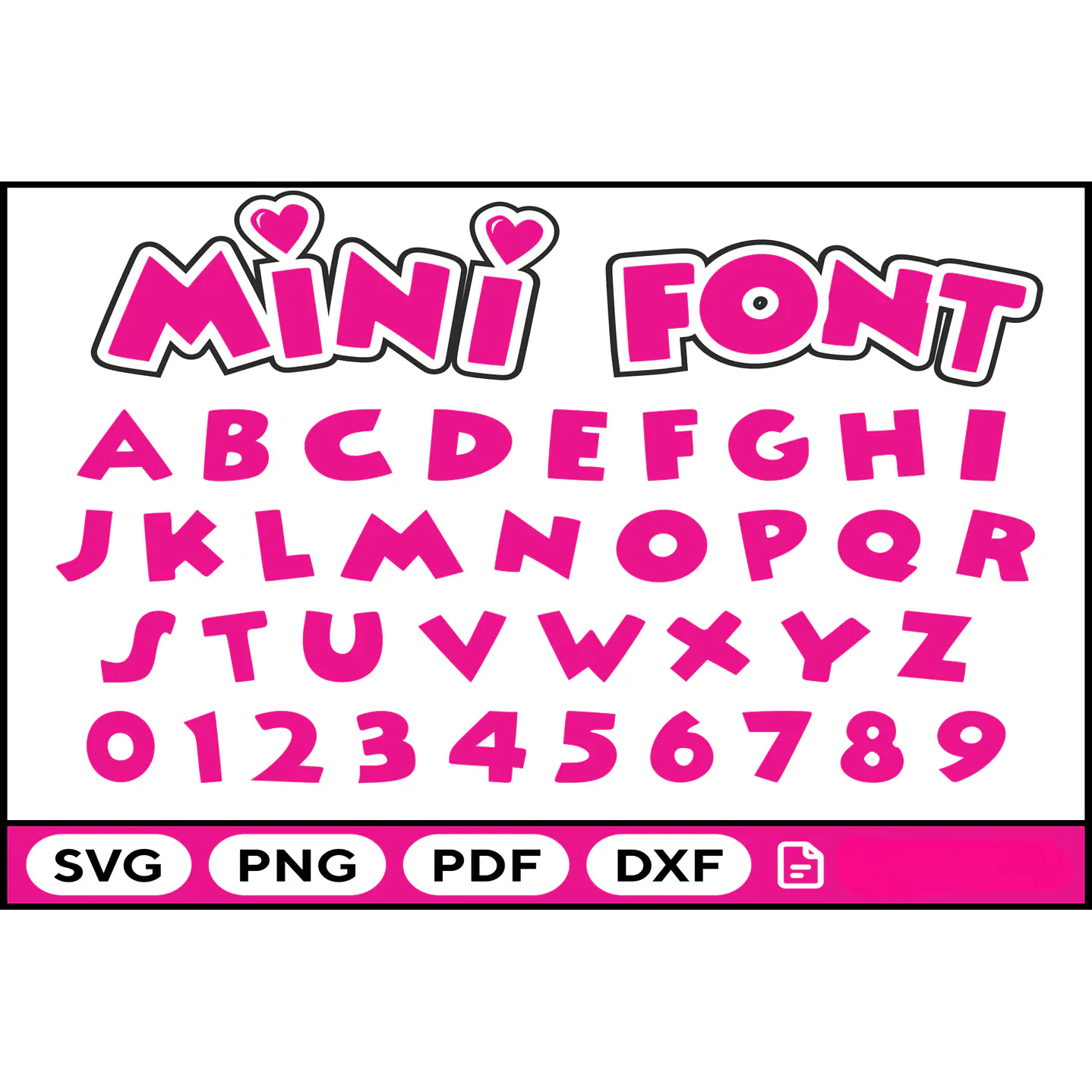 Mini Font SVG PNG PDF DXF para Personalizados 2