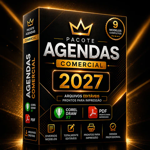 Pacote Agenda Comercial 2027 Profissional 