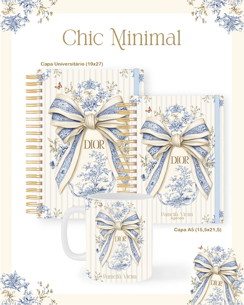 Kit Encadernação Chic Minimal Escolar Teen Adulto