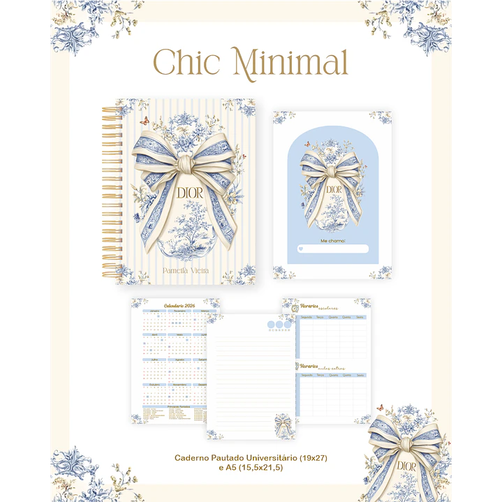 Kit Encadernação Chic Minimal Escolar Teen Adulto 3