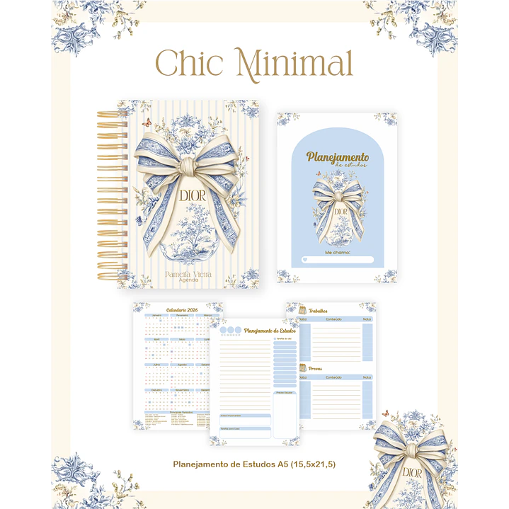 Kit Encadernação Chic Minimal Escolar Teen Adulto 4