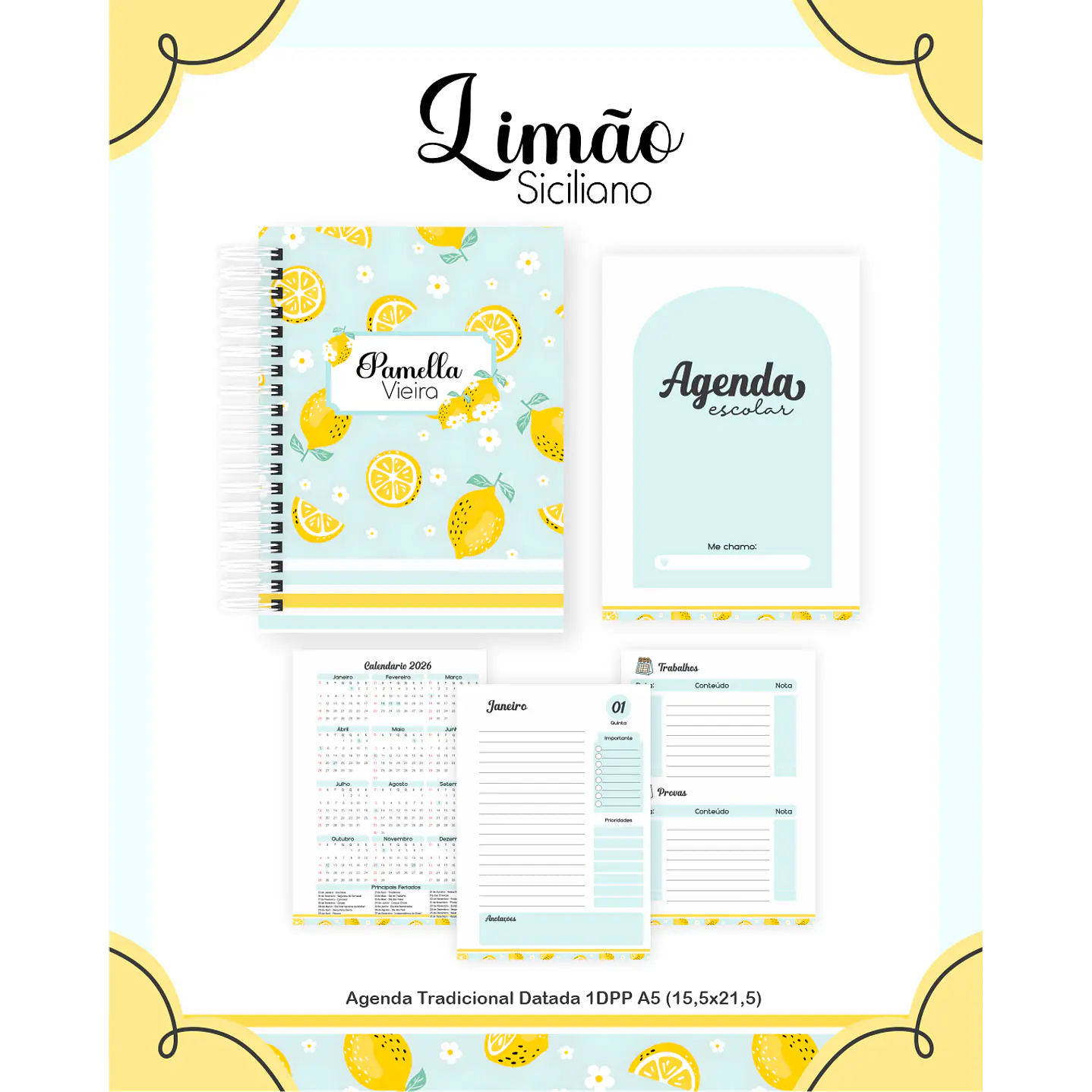 Kit Digital Encadernação Limão Siciliano 4