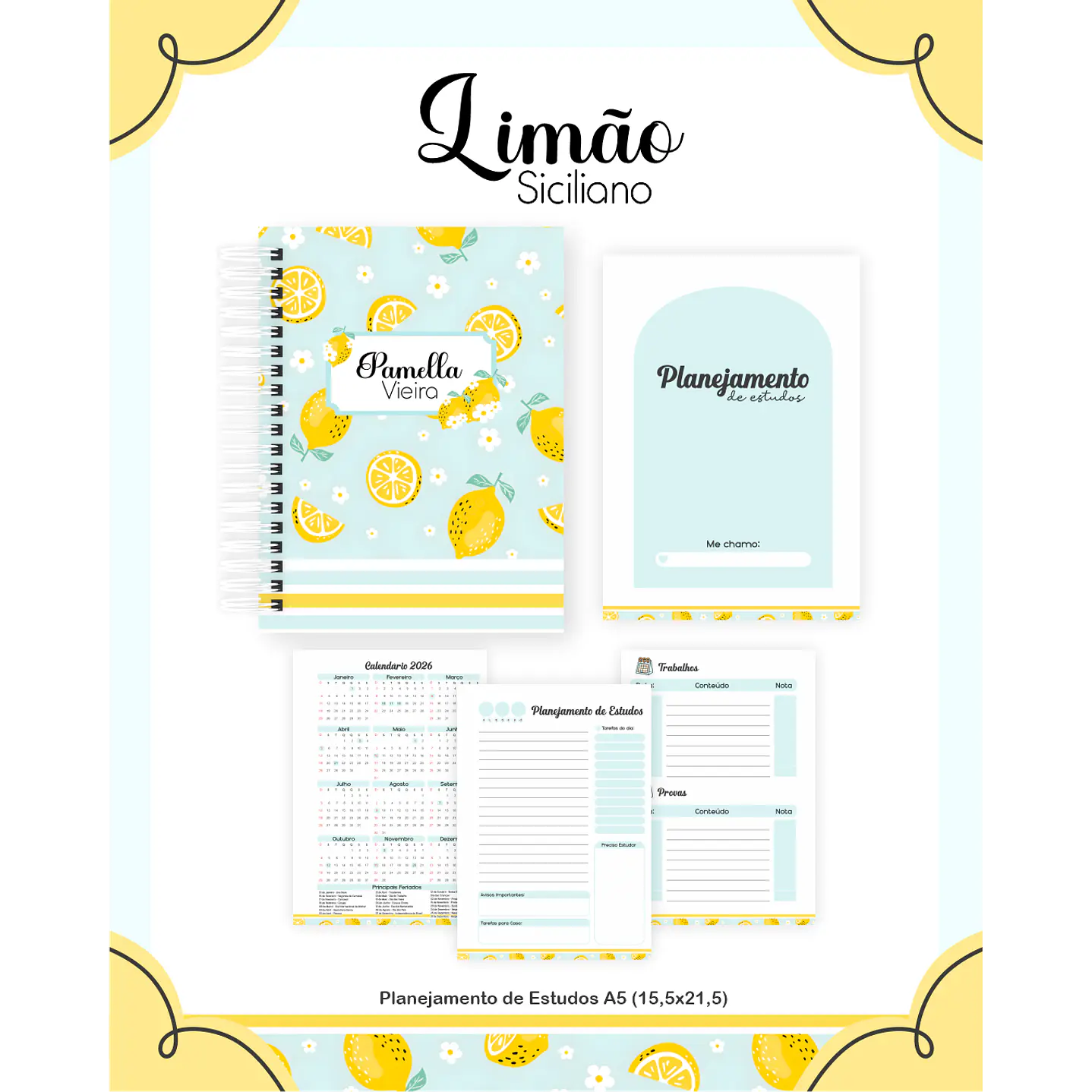 Kit Digital Encadernação Limão Siciliano 6