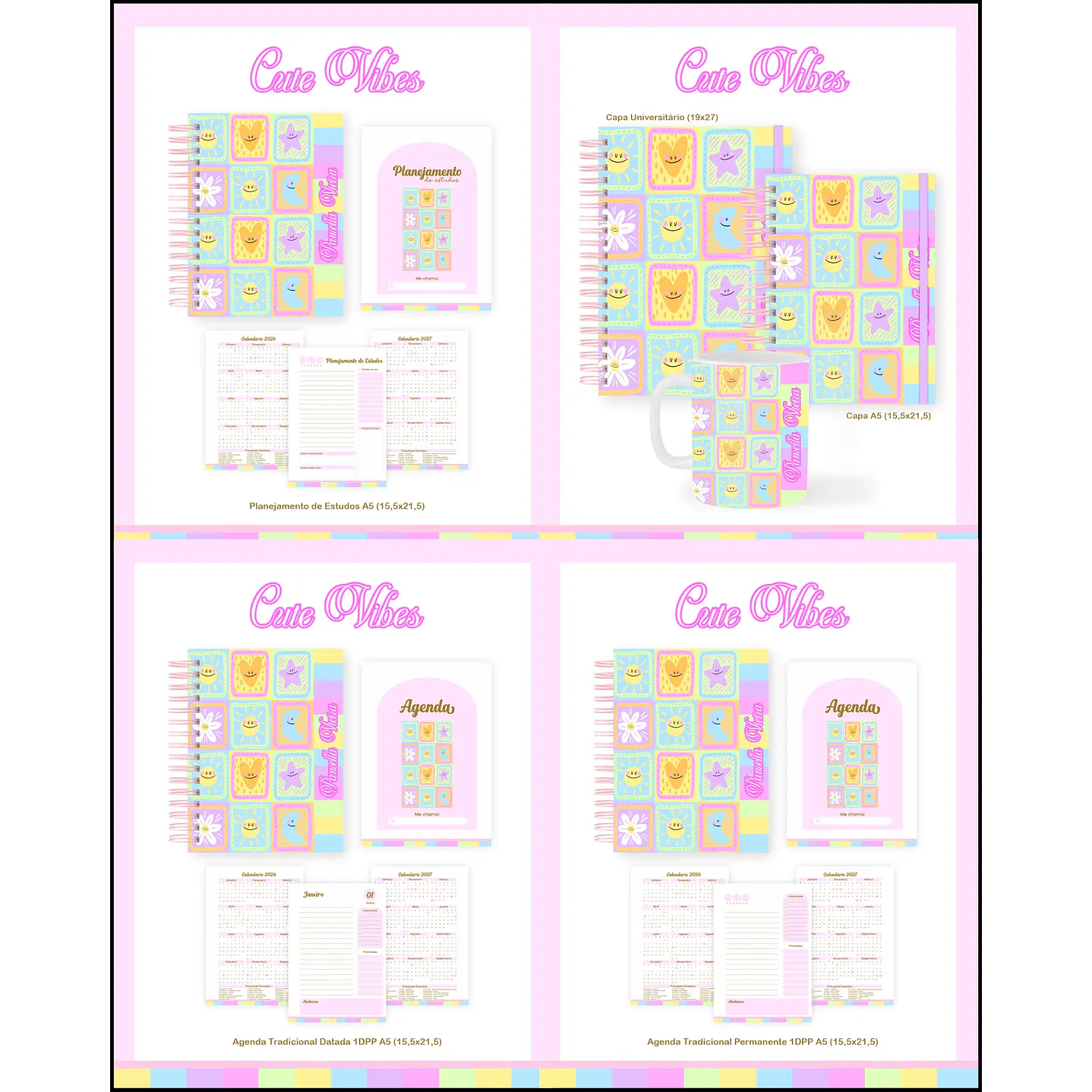 Kit 60 Temas para Agendas, Cadernos e Planners 8
