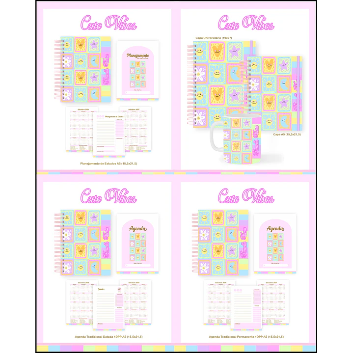 Kit 60 Temas para Agendas, Cadernos e Planners 8