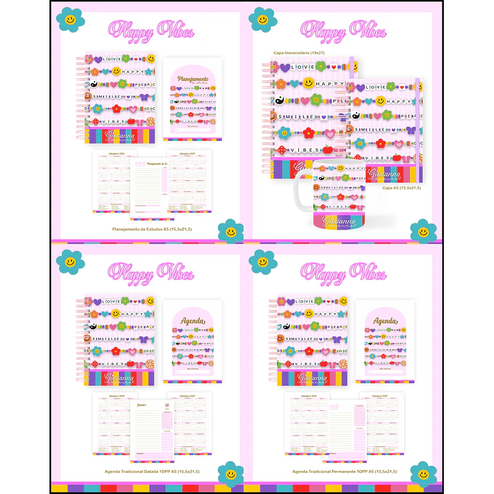 Kit 60 Temas para Agendas, Cadernos e Planners 9